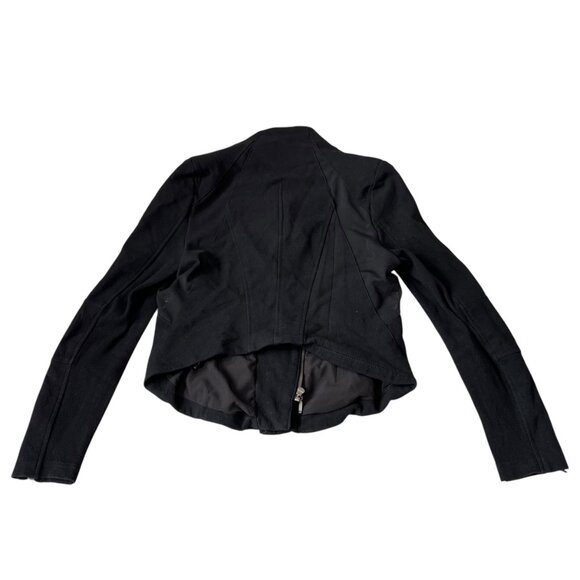 Blank NYC moto style jacket Medium black knit cotton sheer mesh cropped - Picture 4 of 8